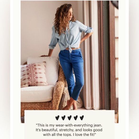 FRANK & EILEEN Jeans Wicklow Italian Performance Denim Straight Leg Blue Size 6 - Picture 2 of 16